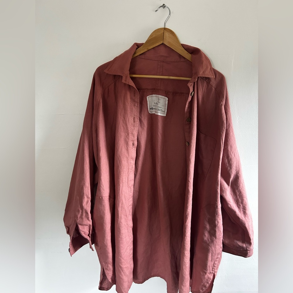 Oversized linen collar shirt Women’s XXL